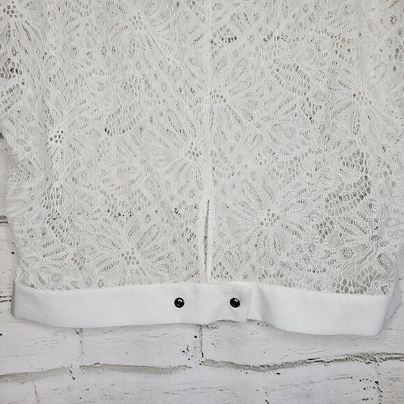 Cabi white floral Ole lacy top 5342 medium - Picture 4 of 8